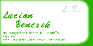 lucian bencsik business card